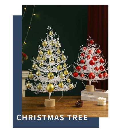 Christmas party decorations Christmas tree desktop decorations Christmas decorations simulation tree white decorative balls
