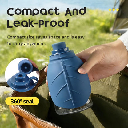 New 300ml Dog Outdoor Kettle With Foldable Mini Silicone Leaf Dust Bottle Stopper Portable Water Dispenser Pet Water Dispenser