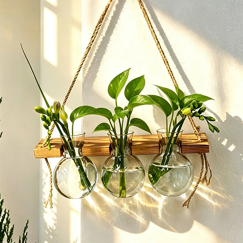 Wall‑Mounted Light Bulb Water Plant Vase