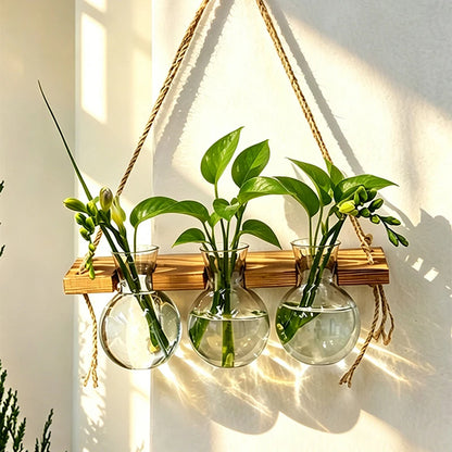 Wall‑Mounted Light Bulb Water Plant Vase