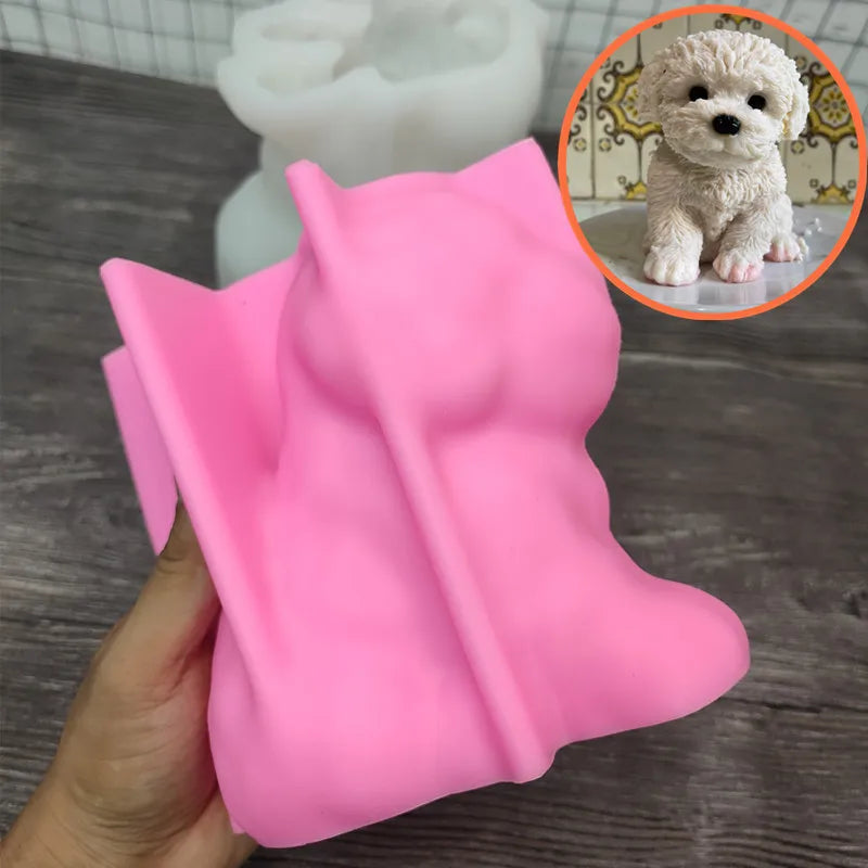 3D Cat & Puppy Candle Mold