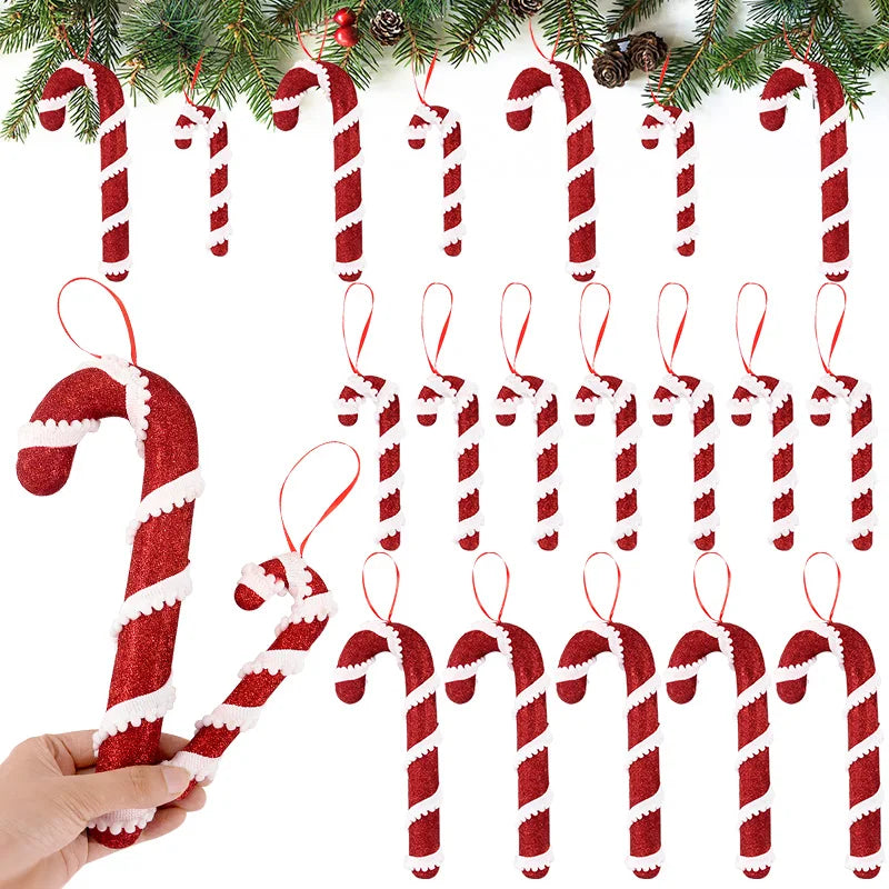 Christmas Red White Candy Cane Pendants Xmas Tree Hanging Ornaments 2025 Christmas Decoration For Home New Year Holiday Gifts