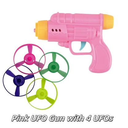 Flying Bamboo Dragonfly Flying Saucer Gun Flying Disc Outdoor Toy Colorful Flying Propellers Toy Set Gift toys for kids and cats