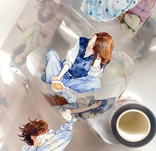 DingDing Vintage Weekend Girl 20 Washi PET Tape for Card Making Decoration DIY Scrapbooking Plan Stickers