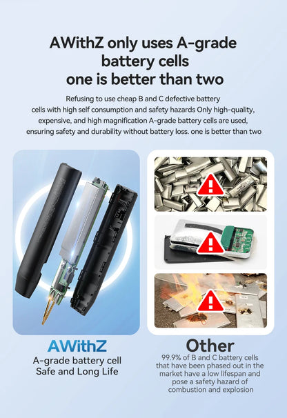 AWithZ Portable Spot Welder DIY Handheld Spot Welding Machine 90 Gears Adjustable Spot Welding for 18650 Lithium Battery