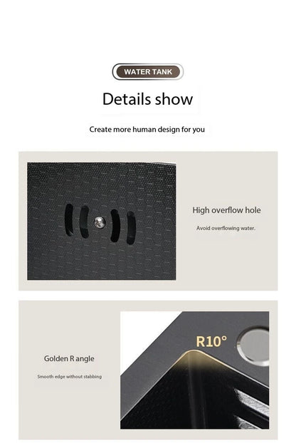 5.0MM Double Waterfall Sink Embossed Stainless Steel Kitchen Sink Large Single Slot Digital Display Wash Basin Dishwashing pond