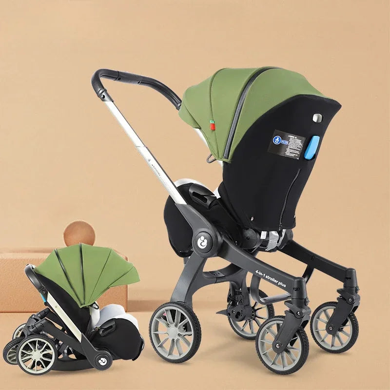 4-in-1 baby two-way stroller Multifunctional newborn baby stroller 3in1 Foldable Basket type seat baby carriage