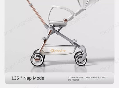 Baby Stroller Can Sit and Lie Down Foldable Lightweight Travel Two-way High Landscape Six Shock Absorption Comfortable Seat
