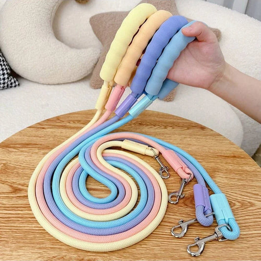 1set Dog Leash + Pendant Soft Handle Round Rope Dog Leash with Claw Pendant for Pet Small Medium Large Dogs Walking Dog Traction