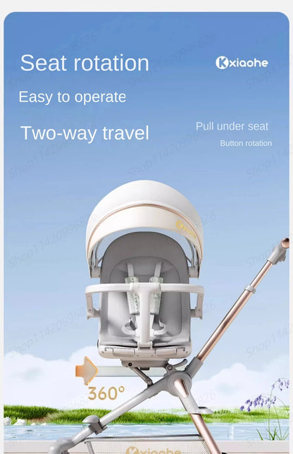 Baby Stroller Can Sit and Lie Down Foldable Lightweight Travel Two-way High Landscape Six Shock Absorption Comfortable Seat