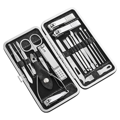 Home Nail Clipper Set Of 18 Pieces Large Size Dead Skin Pliers Diagonal To Remove Dead Skin Small Eyebrow Clipper Leather Sleeve