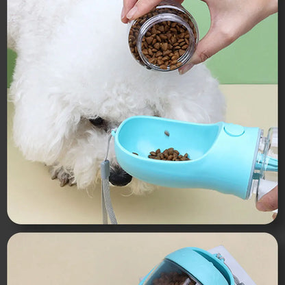 Portable Dog Cat Water Bottle with Storage Food and Water Container for Puppy Pets dogs Feeder Bowl Outdoor Travel Pet supplies