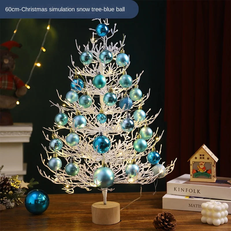 Christmas party decorations Christmas tree desktop decorations Christmas decorations simulation tree white decorative balls