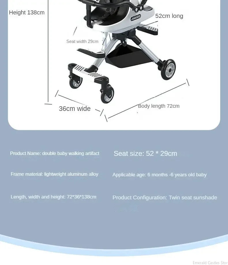 Twin Foldable Baby Stroller