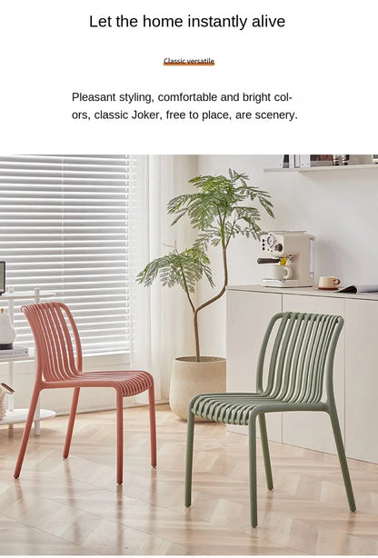 Balcony Plastic Backrest Leisure Luxury Chair Home Restaurant Dining Room Chair Sillas Para Comedor Beach Chairs For Kitchen