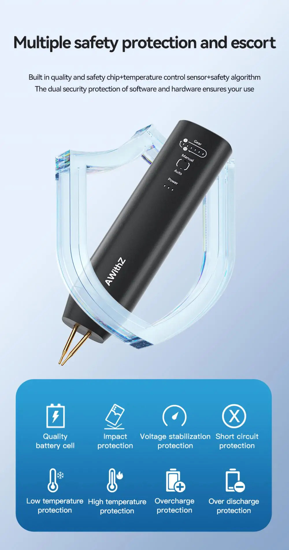 AWithZ Portable Spot Welder DIY Handheld Spot Welding Machine 90 Gears Adjustable Spot Welding for 18650 Lithium Battery