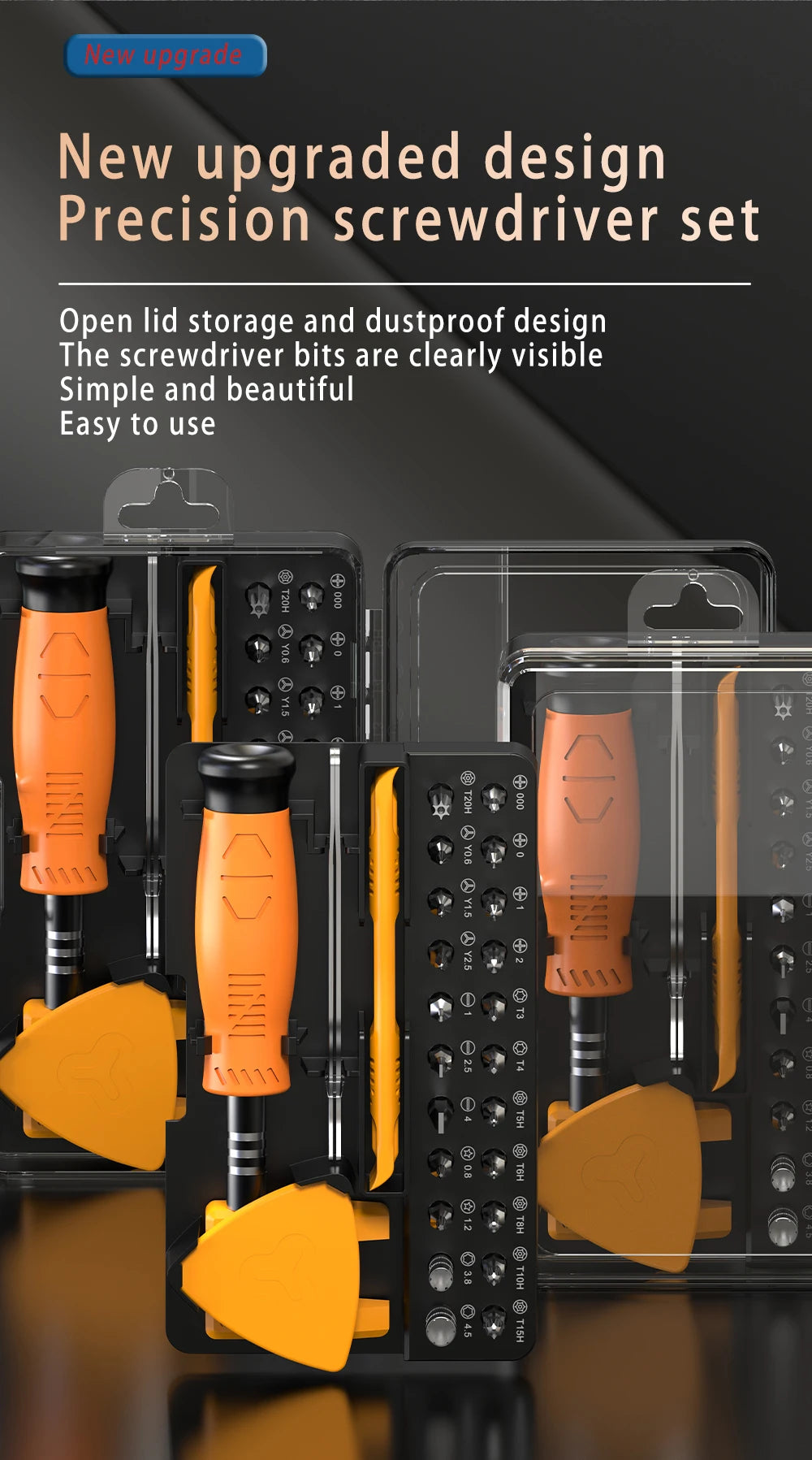 32 in 1 Multifunctional Screwdriver Set with 30 PCS Torx Phillips Magnetic Screw Driver Bits Hand Repair Tool for Phone Watch PC
