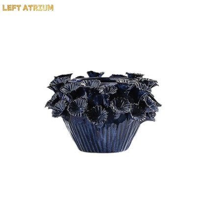 Deep Flower Clusters Ceramic Vase