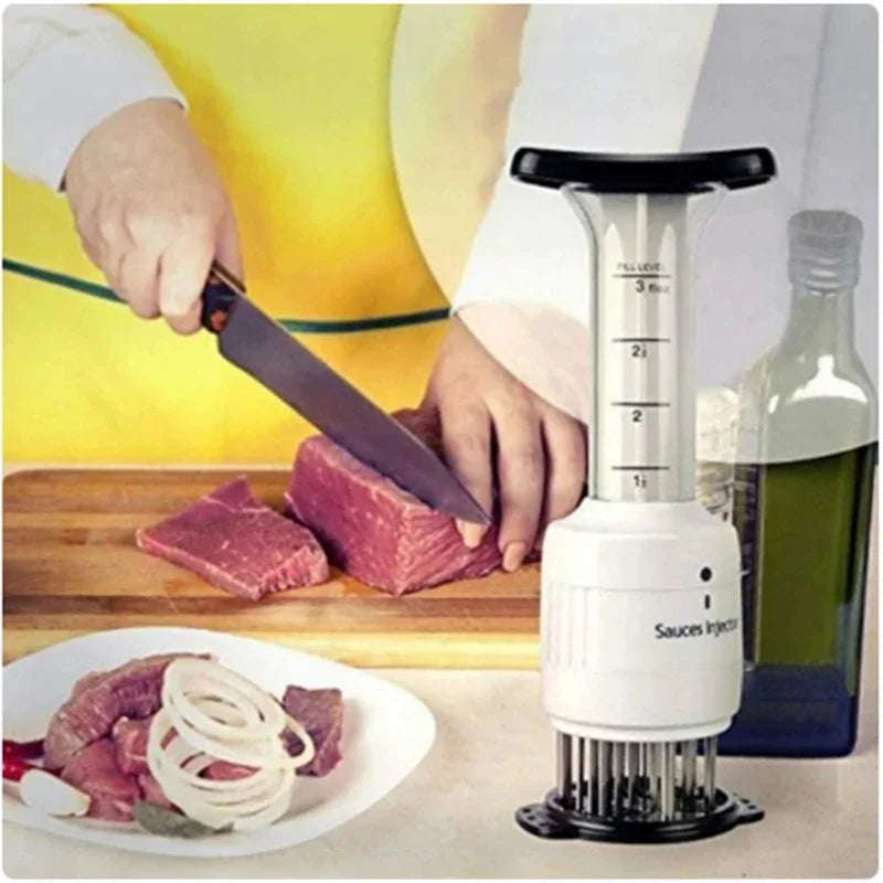 2 In 1 Meat Tenderizer Marinade Injector Barbecue Seasoning Sauce Injectors Kitchen Tools Gadgets BBQ Cooking Accessories