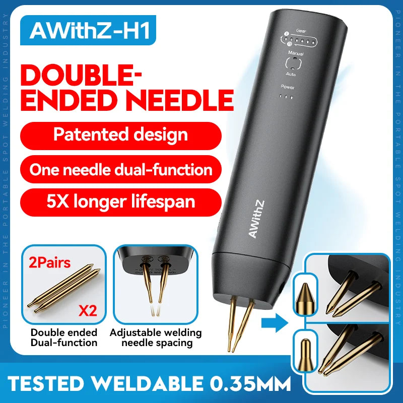 AWithZ Portable Spot Welder DIY Handheld Spot Welding Machine 90 Gears Adjustable Spot Welding for 18650 Lithium Battery