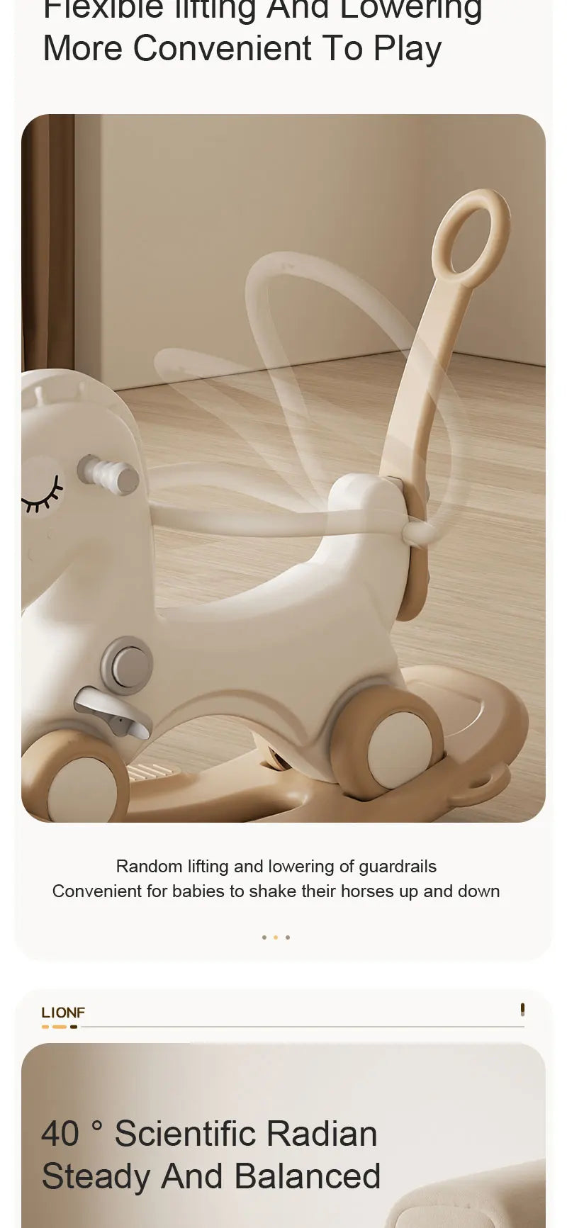 Toy Animals Rocking Horse Baby Plastic Unicorn Children Rich Cheap Cartoon 3 in 1 Mini Indoor Playground Chair