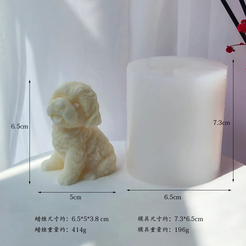 3D Cat & Puppy Candle Mold