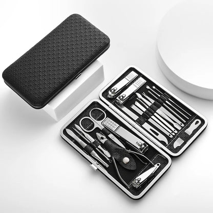 Home Nail Clipper Set Of 18 Pieces Large Size Dead Skin Pliers Diagonal To Remove Dead Skin Small Eyebrow Clipper Leather Sleeve