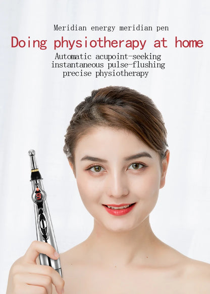 2/5 Heads Electric Acupuncture Point Massage Pen Meridian Energy Massage Pen Pain Relief Therapy Back Neck Face Beauty Roller