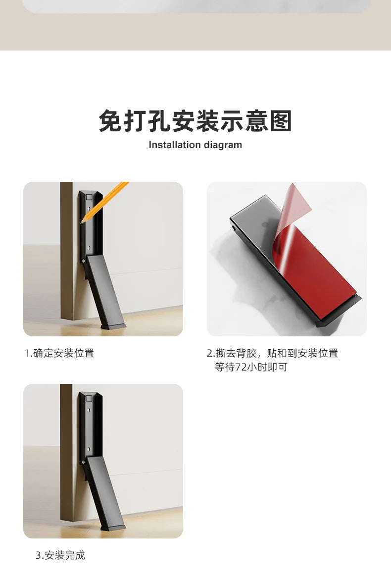 Black Door Block Door Stopper Door Entry Windproof Door Seam Stopper Anti-collision Safety Door Blockage Door Top Door Device