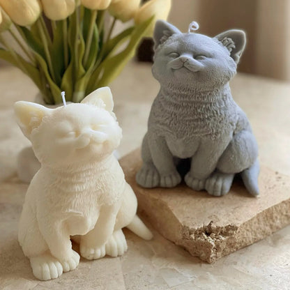 3D Cat & Puppy Candle Mold