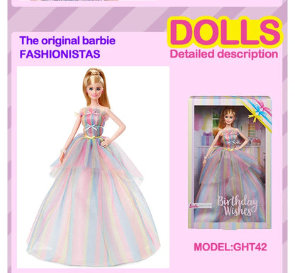 Original Mattel Barbie Fashionistas Doll Music Star Blonde Hair Bjd with Accessories Toys for Girls Collection Educational Props
