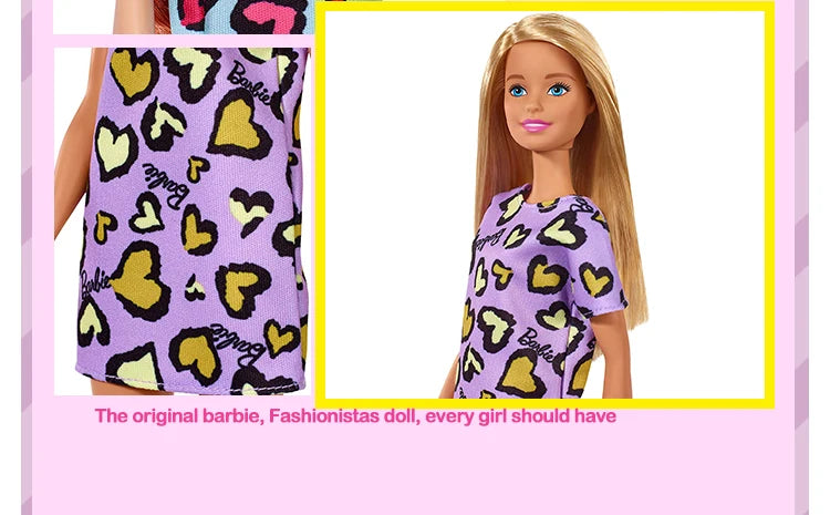 Original Mattel Barbie Fashionistas Doll Music Star Blonde Hair Bjd with Accessories Toys for Girls Collection Educational Props