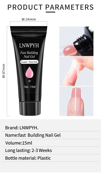 Nail Polish Kit Acrylic Nail Kit Poly Nail Gel Set With Nail Lamp Nails Extension Glitter Gel UV Building Gel Manicure Tools Set