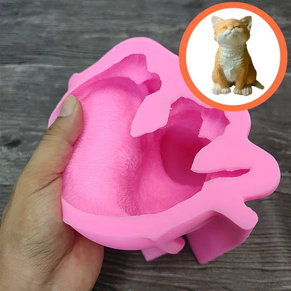 3D Cat & Puppy Candle Mold