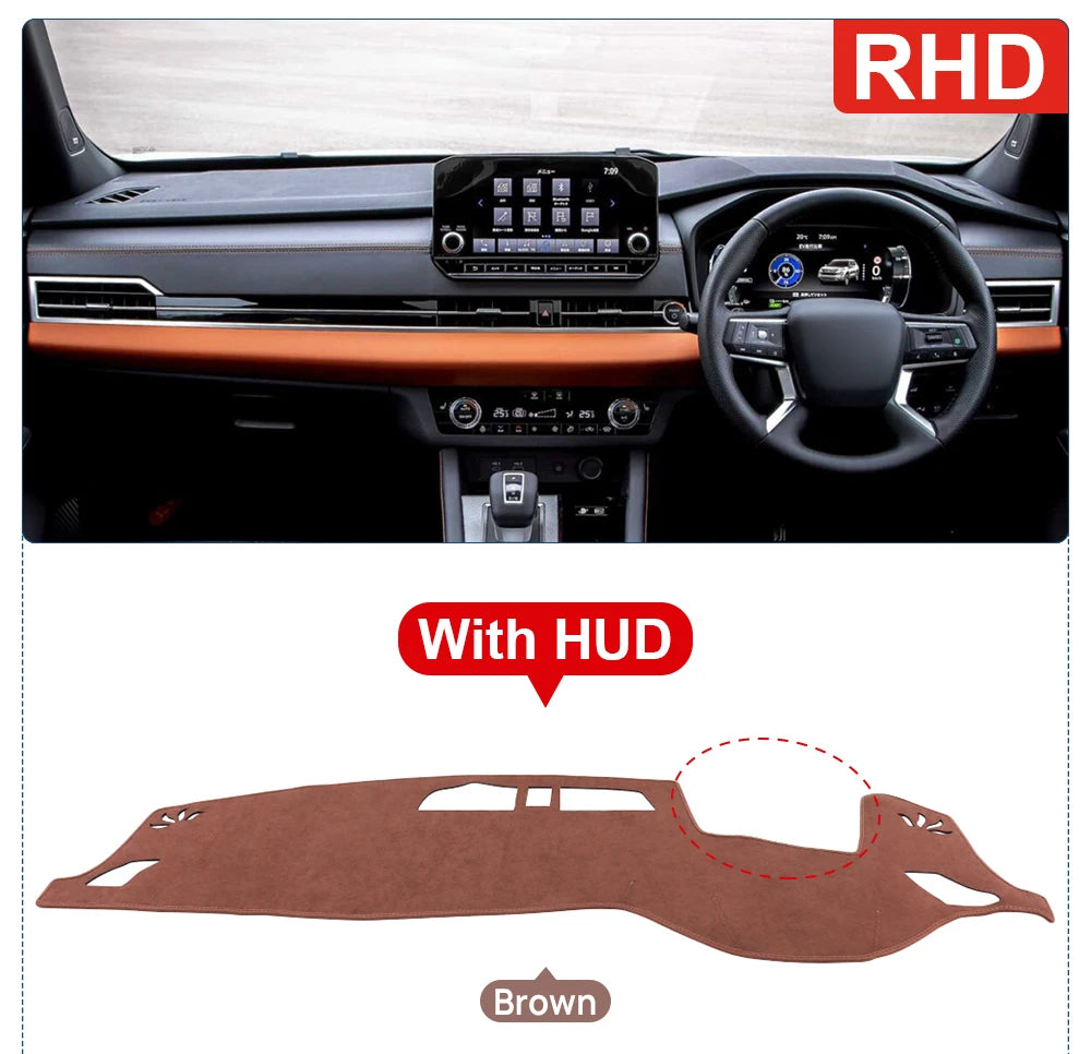 Car Dashboard Cover For Mitsubishi Outlander 4 PHEV 2021 2022 2023 2024 Instrument Desk Sun Shade Mat Non-slip Pad Accessories