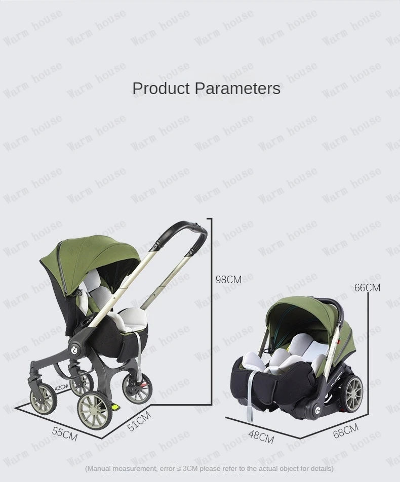 4-in-1 baby two-way stroller Multifunctional newborn baby stroller 3in1 Foldable Basket type seat baby carriage