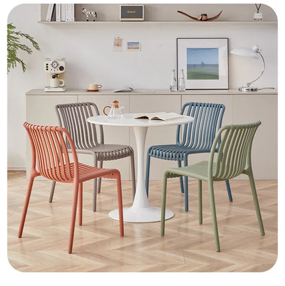 Balcony Plastic Backrest Leisure Luxury Chair Home Restaurant Dining Room Chair Sillas Para Comedor Beach Chairs For Kitchen