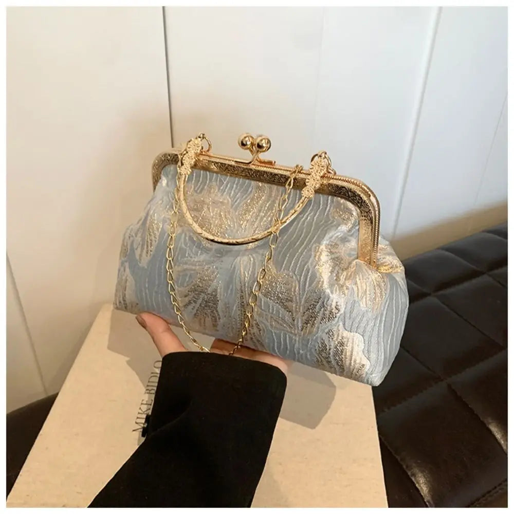 New Chinese Style Handbag Embroidery Evening Bag Retro Single Shoulder Crossbody Bag Ladies Shell Bag