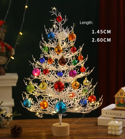 Christmas party decorations Christmas tree desktop decorations Christmas decorations simulation tree white decorative balls