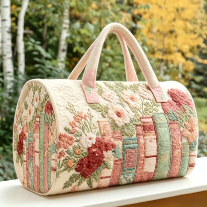 American style new women's literature retro book flower print circular handbag