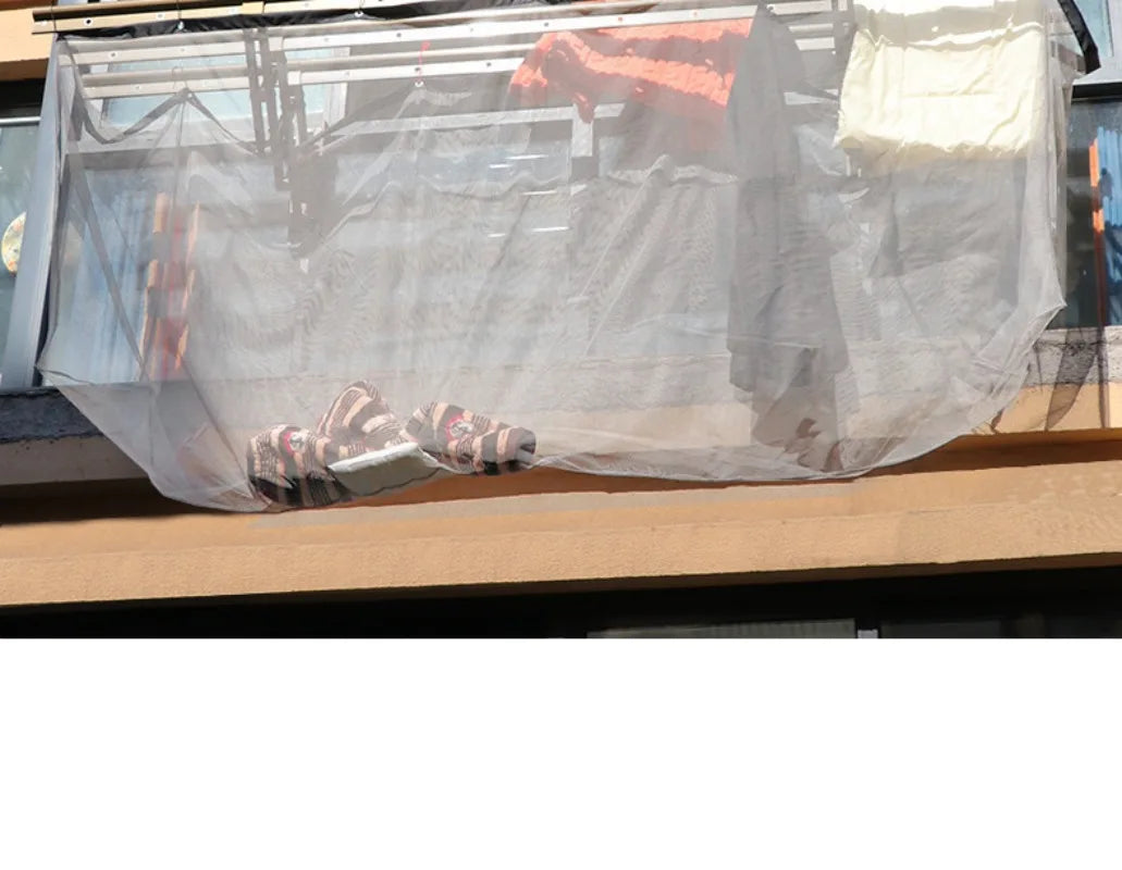 Anti-drop Clothes Outdoor High-rise Clothes Mesh Cover Clothes Household Anti-drop Mesh Pocket Balcony Telescopic Drying