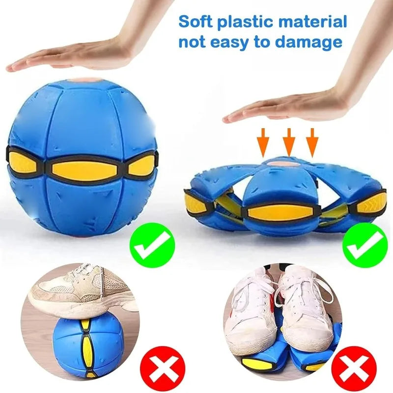 Magic Meta Ball with 3Lamps Magic Bouncing Ball Children's Bouncing Magic Flying Saucer Bouncy Ball Parent-Child Interaction Toy