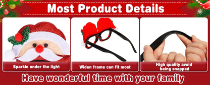 Christmas Glasses Holiday Party Frames Christmas Decoration Accessories Costume Eyeglasses for Christmas Parties Holiday Favors
