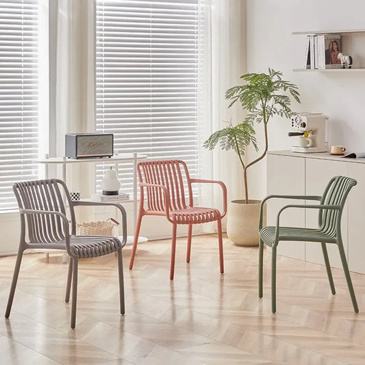 Balcony Plastic Backrest Leisure Luxury Chair Home Restaurant Dining Room Chair Sillas Para Comedor Beach Chairs For Kitchen