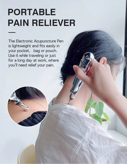 2/5 Heads Electric Acupuncture Point Massage Pen Meridian Energy Massage Pen Pain Relief Therapy Back Neck Face Beauty Roller