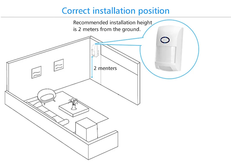 433mhz CT60M Wireless Anti Pet Detector PIR Detector Motion Sensor for DIY Wifi GSM Home Intruder Burglar Alarm System 1PC UNIT