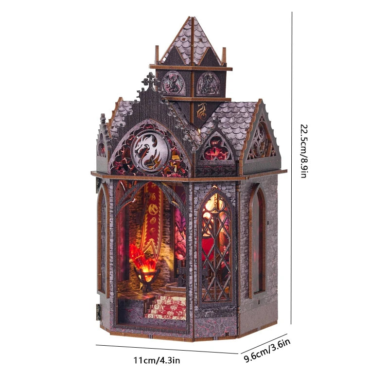 DIY Book Nook Kit Wooden Doll House 3D Puzzle Assembly Toy Home Bookend  Bookshelf Insert With Furniture Toys For Christmas Gift