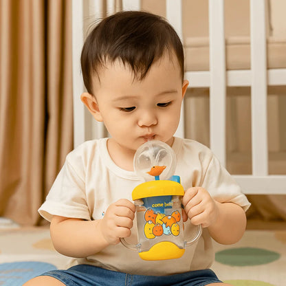 Creative Gift Double Drinking Lid Whale Fountain Tumbler Leak Proof Widened Handle Whale Cup 220ml 350ml Drinking Cup