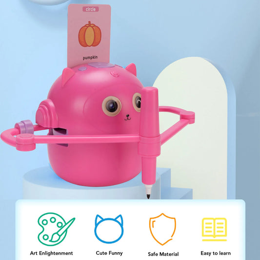 Smart Drawing Robot Educational Interactive Drawing Machine Painting Learning Toy with 2 Pens 100 Sheets Cards