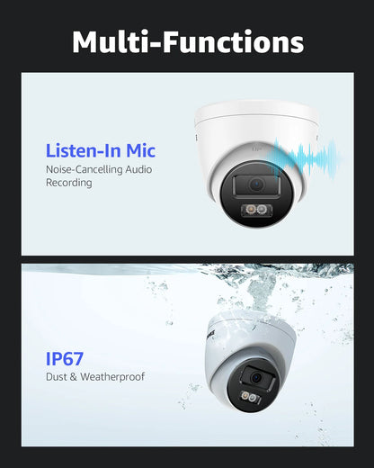 ANNKE 12MP Smart Dual Light Turret network Camera 2.8mm lens Motion detection 2.0 Built-in microphone Waterproof Smart Home